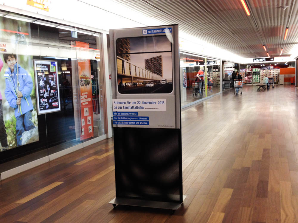 Werbung zur Limmattalbahn